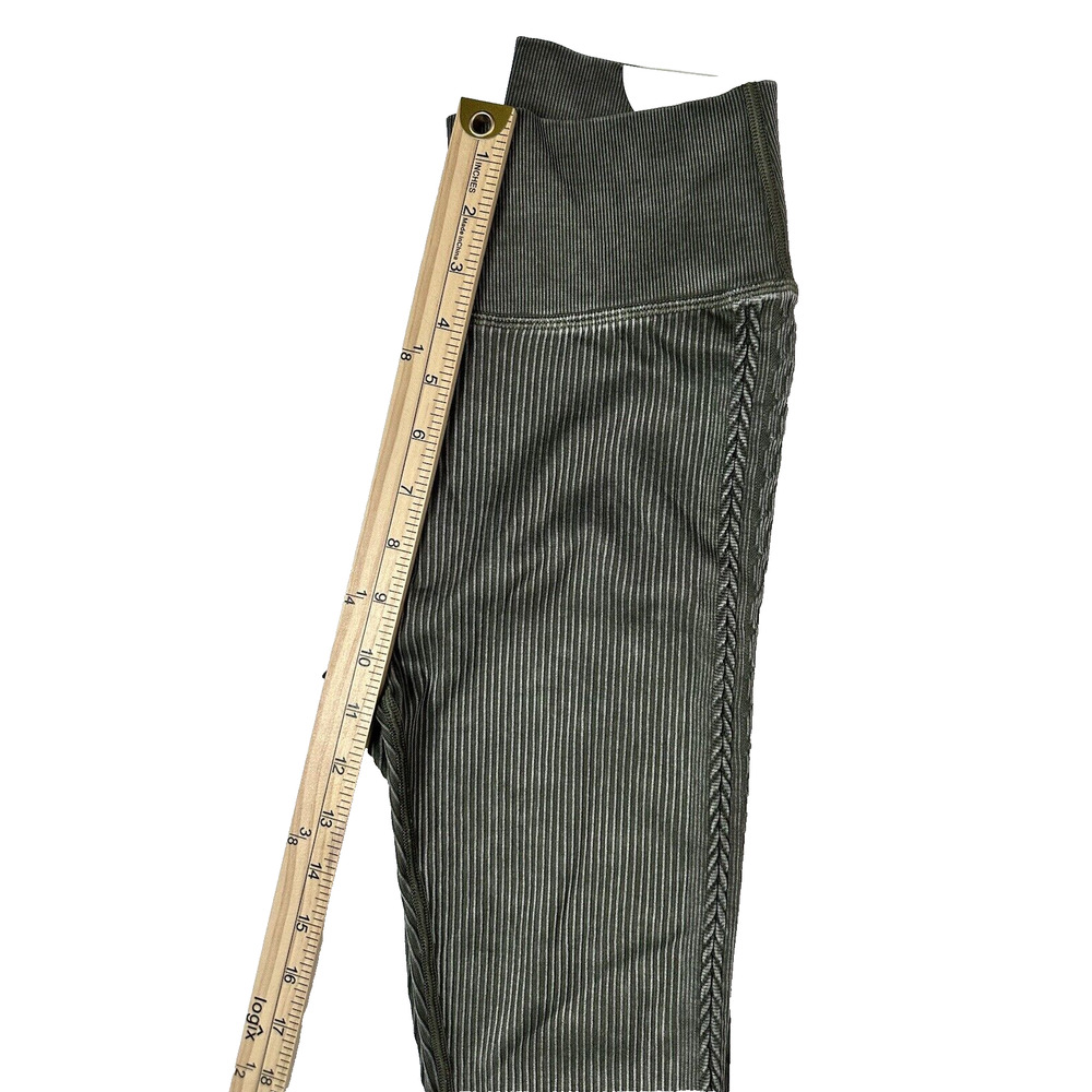 NWT! Aerie Offline Seamless Ribbed 7/8 Hi-Rise Leggings Black Sage Cream XS S L - Picture 11 of 16